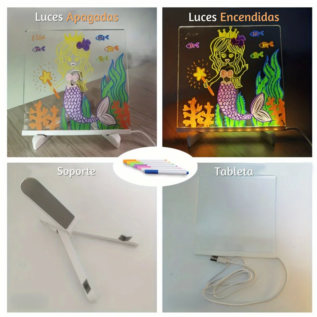 Tableta de Dibujos Luminiscente Para Niños